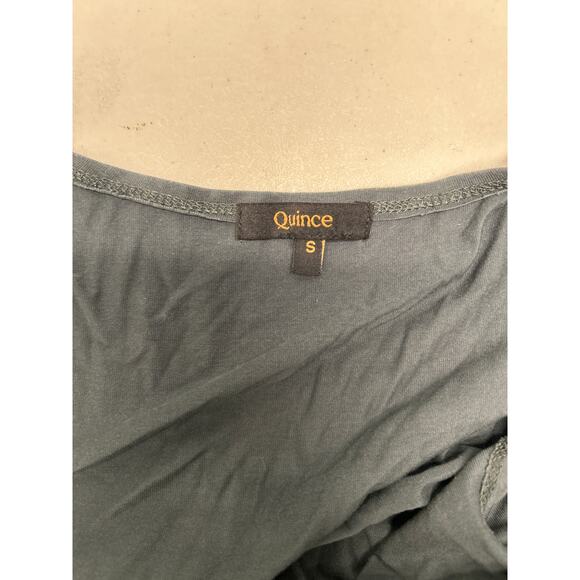 Quince Tencel Jersey Fit & Flare Dress in Dark Olive. Size S - Picture 6 of 8